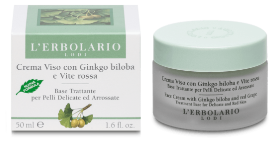 L'Erbolario Facial Cream with Ginkgo Biloba and Red Grape