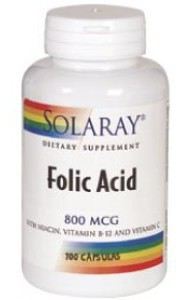 Solaray Folic Acid 800 mg 100 Capsules