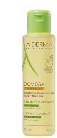 A-DERMA Exomega Control Washing Oil Emollient Anti-Gratting 500 ml