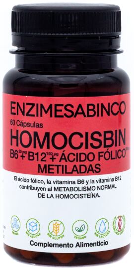 Enzime Sabinco Complemento Vitam&iacute;nico B6+B12+B9 60 c&aacute;psulas