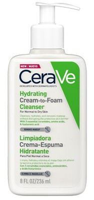 Cerave Limpiador crema-espuma hidratante para pieles normales a secas 236 ml
